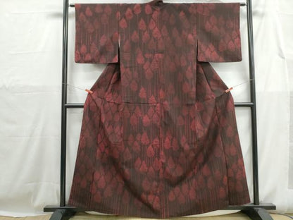 平和屋着物■上質な紬　樹林文　暈し染め　正絹　逸品　DABH1147qa