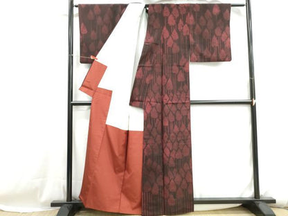 平和屋着物■上質な紬　樹林文　暈し染め　正絹　逸品　DABH1147qa