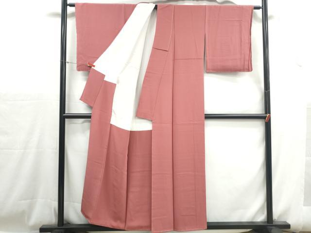 平和屋着物■上質な色無地　作家物　甚三紅色　正絹　逸品　DABH1149qa