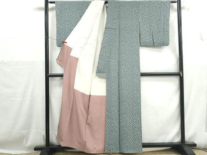 平和屋着物■上質な小紋　小花間道　正絹　逸品　DABH1152qa