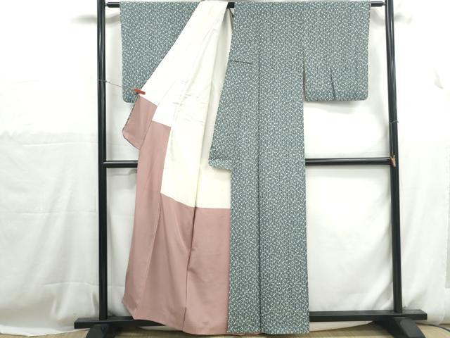 平和屋着物■上質な小紋　小花間道　正絹　逸品　DABH1152qa
