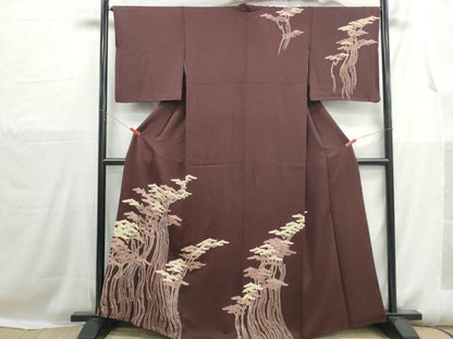 平和屋着物■訪問着　枝松文　金彩　西武百貨店扱い　正絹　逸品　DABH1154qa