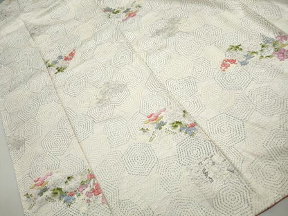平和屋着物■上質な小紋　亀甲花文　正絹　逸品　DABH1168qa