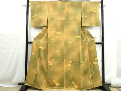 平和屋着物■上質な小紋　舞葉文　暈し染め　三越扱い　正絹　逸品　DABH1174qa
