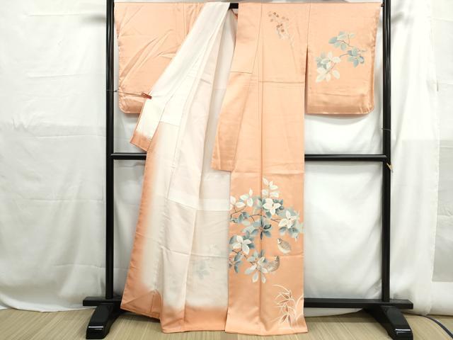 平和屋着物■訪問着　刺繍　花鳥文　正絹　逸品　DABH1175qa