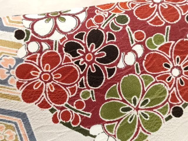 平和屋着物■上質な小紋　亀甲花文　正絹　逸品　DABH1177qa
