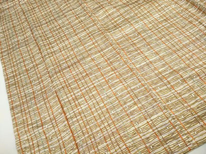平和屋着物■上質な小紋　格子文　正絹　逸品　DABH1182qa