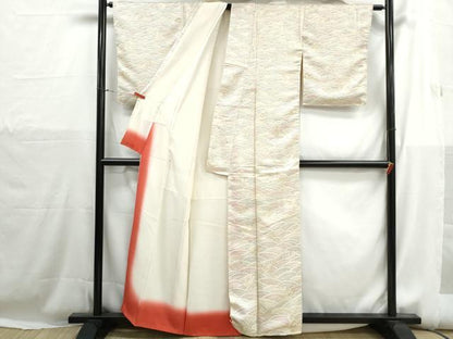 平和屋着物■上質な小紋　立波文　正絹　逸品　DABH1184qa