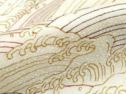 平和屋着物■上質な小紋　立波文　正絹　逸品　DABH1184qa