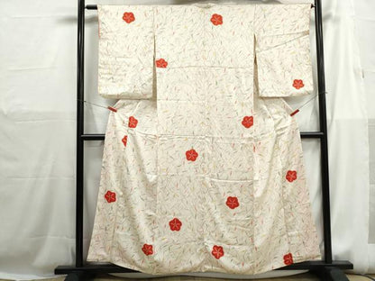 平和屋着物■上質な小紋　絞り　舞梅文　正絹　逸品　DABH1186qa