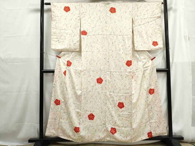 平和屋着物■上質な小紋　絞り　舞梅文　正絹　逸品　DABH1186qa