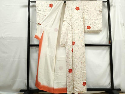 平和屋着物■上質な小紋　絞り　舞梅文　正絹　逸品　DABH1186qa