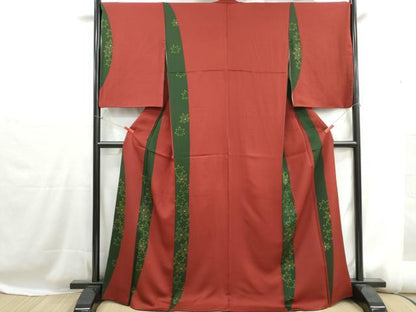 平和屋着物■訪問着　楓間道　金彩　正絹　逸品　DABH1187qa