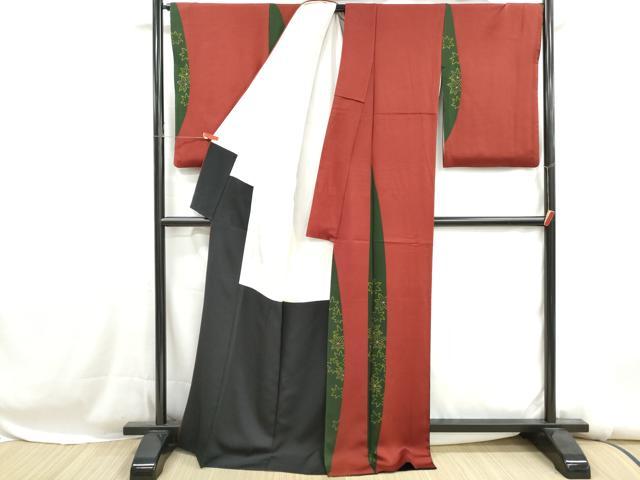 平和屋着物■訪問着　楓間道　金彩　正絹　逸品　DABH1187qa
