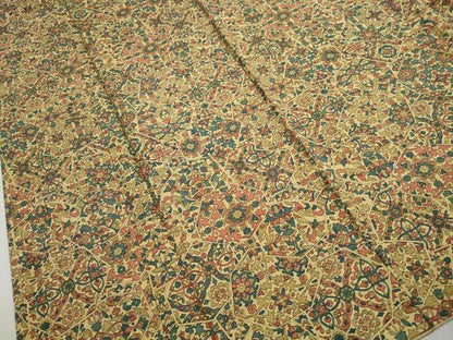平和屋着物■上質な小紋　紬地　切嵌花文　正絹　逸品　DABH1194qa