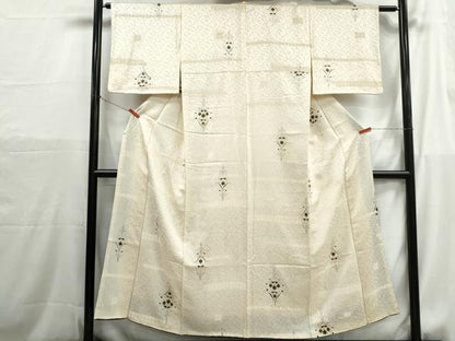 平和屋着物■上質な小紋　抽象花文　金彩　正絹　逸品　DABH1195qa