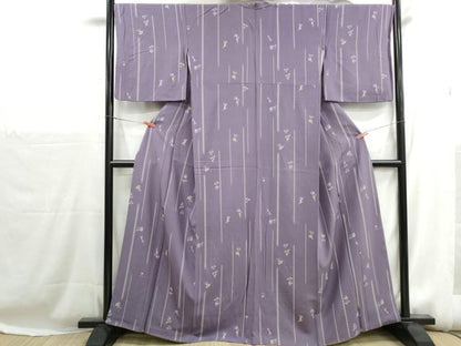平和屋着物■上質な小紋　草花間道　正絹　逸品　DABH1196qa