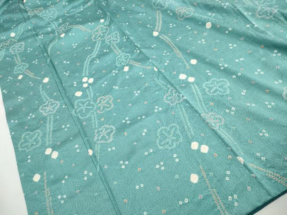 平和屋着物■上質な小紋　絞り　舞梅文　正絹　逸品　DABH1203qa