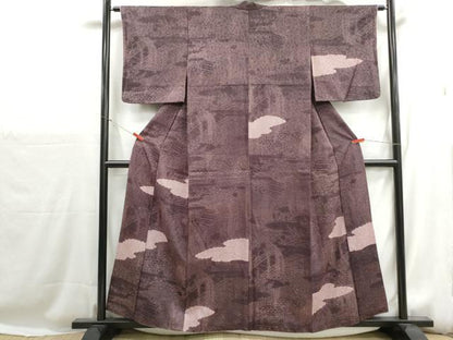 平和屋着物■訪問着　雲取り風景花文　正絹　逸品　DABH1211qa
