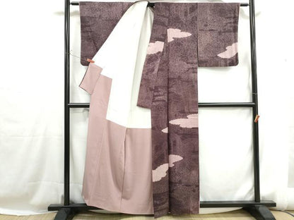 平和屋着物■訪問着　雲取り風景花文　正絹　逸品　DABH1211qa