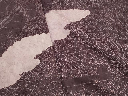 平和屋着物■訪問着　雲取り風景花文　正絹　逸品　DABH1211qa