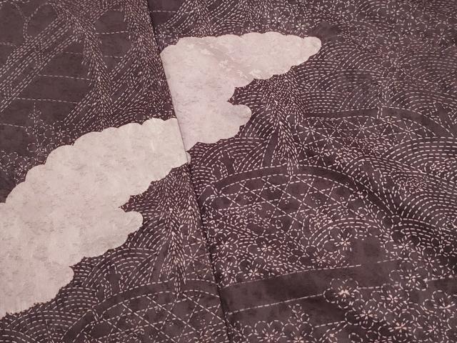 平和屋着物■訪問着　雲取り風景花文　正絹　逸品　DABH1211qa