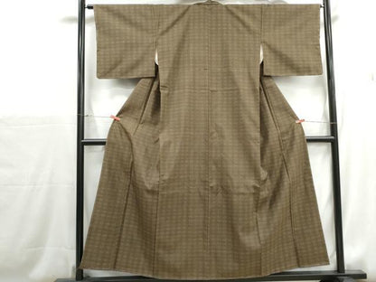 平和屋着物■本場大島紬　7マルキ　幾何学文　正絹　逸品　DABH1216qa