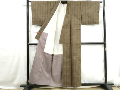 平和屋着物■本場大島紬　7マルキ　幾何学文　正絹　逸品　DABH1216qa