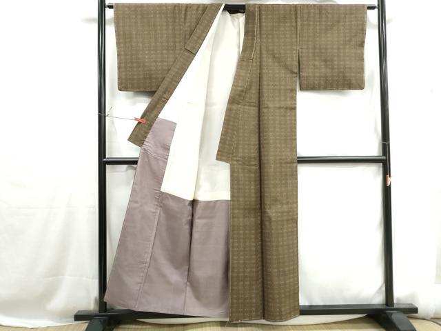 平和屋着物■本場大島紬　7マルキ　幾何学文　正絹　逸品　DABH1216qa