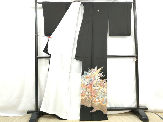 平和屋着物■豪華黒留袖　花鳥文　金彩　正絹　逸品　DABH1222qa
