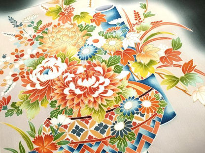 平和屋着物■豪華黒留袖　作家物　飾花文　乱菊　暈し染め　金彩　正絹　逸品　DABH1230qa