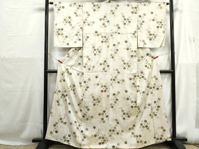 平和屋着物■上質な小紋　亀甲文　金彩　正絹　逸品　DABH1233qa