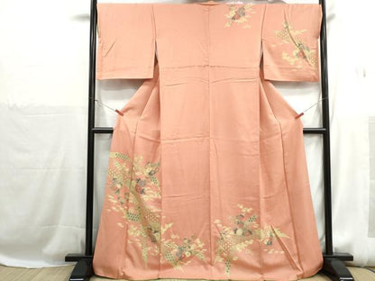 平和屋着物■訪問着　草花文　松竹梅　正絹　逸品　DABH1234qa
