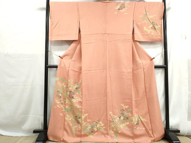 平和屋着物■訪問着　草花文　松竹梅　正絹　逸品　DABH1234qa