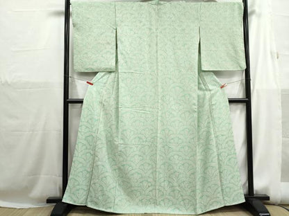 平和屋着物■上質な小紋　総絞り　花青海波文　正絹　逸品　DABH1235qa