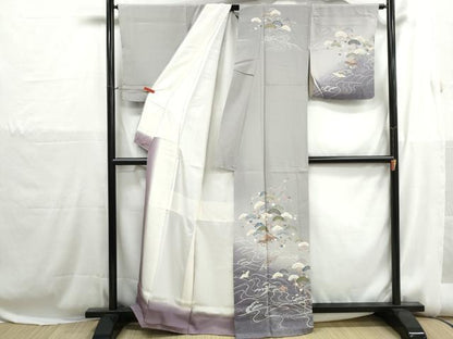 平和屋着物■訪問着　浜松風景文　暈し染め　金彩　正絹　逸品　DABH1242qa