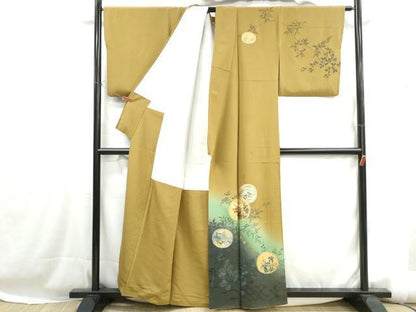 平和屋着物■訪問着　鴛鴦花丸文　暈し染め　金彩　正絹　逸品　DABH1247qa