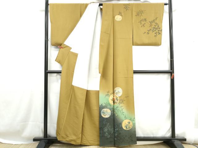 平和屋着物■訪問着　鴛鴦花丸文　暈し染め　金彩　正絹　逸品　DABH1247qa
