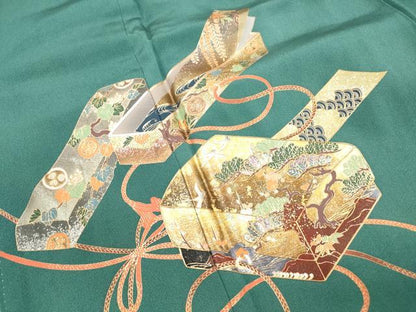 平和屋着物■豪華色留袖　螺鈿　飛鶴花文箱文　暈し染め　金銀彩　正絹　逸品　DABH1249qa