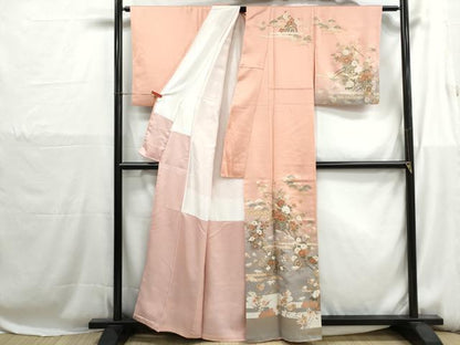 平和屋着物■訪問着　エ霞花車文　松竹梅　暈し染め　金彩　正絹　逸品　DABH1250qa
