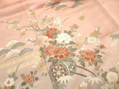 平和屋着物■訪問着　エ霞花車文　松竹梅　暈し染め　金彩　正絹　逸品　DABH1250qa