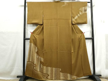 平和屋着物■訪問着　駒刺繍　絞り　笹松文　金銀彩　正絹　逸品　DABH1253qa