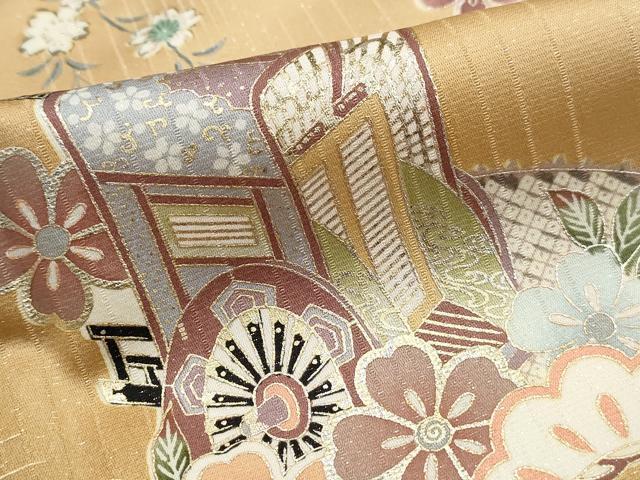 平和屋着物■上質な小紋　御所車花松文　暈し染め　金銀彩　やまと誂製　正絹　逸品　DABH1259qa