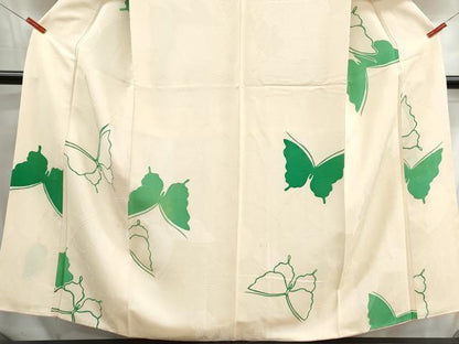 平和屋着物■上質な小紋　地紋起こし　舞蝶文　正絹　逸品　DABH1263qa