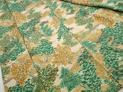 平和屋着物■上質な小紋　樹林風景花文　正絹　逸品　DABH1264qa