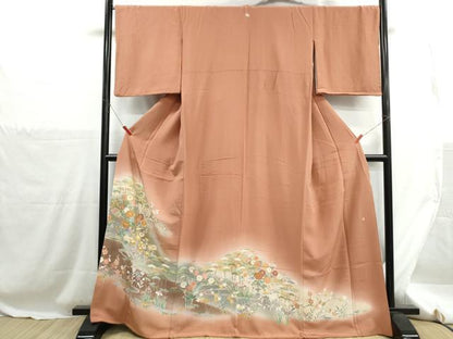 平和屋着物■豪華色留袖　作家物　駒刺繍　流水草花文　松竹梅　暈し染め　金彩　正絹　逸品　DABH1265qa