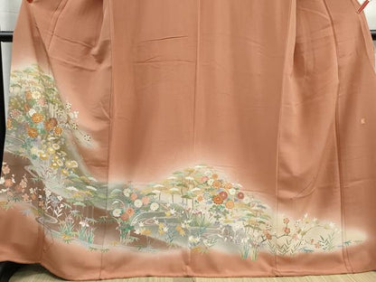 平和屋着物■豪華色留袖　作家物　駒刺繍　流水草花文　松竹梅　暈し染め　金彩　正絹　逸品　DABH1265qa
