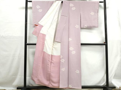 平和屋着物■上質な小紋　舞花文　正絹　逸品　DABH1268qa