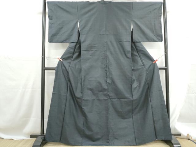 平和屋着物■上質な紬　格子文　正絹　逸品　DABH1272qa