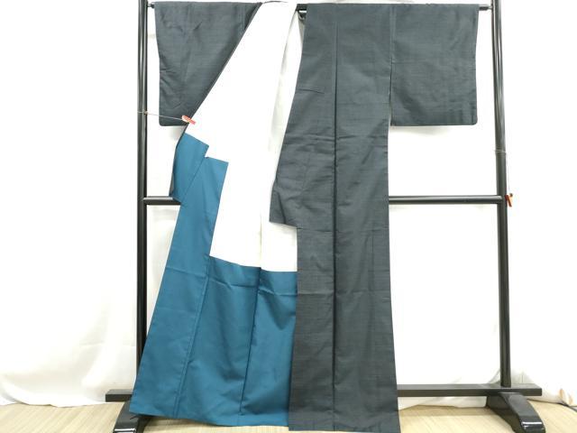 平和屋着物■上質な紬　格子文　正絹　逸品　DABH1272qa